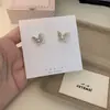 Brincos com Design Floral Rosa Doce, Versáteis e Frescos, Brincos da Coleção Borboleta de Zircônia de Alto Padrão de Nicho