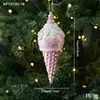 Nuevos Adornos de Plástico Rosa con Colores Pastel, Adornos Navideños de Dibujos Animados, Decoraciones Navideñas 3D Estilo Ins para Ventanas