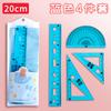 Juego de reglas flexibles de 4 piezas, transportador para niños de 15 cm, regla de 20 cm, regla suave creativa para estudiantes