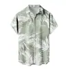 Camisas de Manga Corta Nuevas Más Vendidas para Hombre Serie Vacacional Hawaiana Estampado 3D Casual Versátil Tops para Hombre