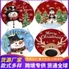 Placa de madeira para feriado transfronteiriço para o Natal e Halloween, placa decorativa criativa de madeira redonda de boneco de neve para árvore de Natal