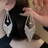 Pendientes de Borla Geométricos con Forma de Gota Estilo Palacio Francés con Diamantes, Lujo Ligero y Sensación de Alta Gama, Pendientes de Nicho Modernos y Elegantes