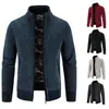 Cárdigan de Punto para Hombre de Comercio Exterior Temporada Otoño e Invierno 2026 Ropa de Abrigo Cuello Alto Cremallera Manga Larga Chaqueta Suelta Casual Suéter