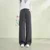 Pantalones de Pierna Ancha para Mujer Zhengzhou Moda Retro Estilo Old Money Patchwork Pantalones Casuales para Mujer Primavera Nuevo Retro Sueltos Versátiles