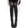 Medias Primavera y Otoño Grosor Medio Calcetines Negros para Mujer Terciopelo Anti-enganche Pantalón Interior Blanco Fino