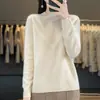 Suéter para Mujer Moda Transfronteriza de Punto Pulóver de Cuello Semi Alto Otoño Nuevo Pulóver Calado Camiseta Base de Punto Estilo Coreano