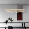Lustre de luxo moderno e simples, luminária de arte de designer, luminária atmosférica para escritório, restaurante, ilha, tira longa, lâmpadas de acrílico