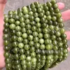 Calcedonia Verde Oliva Turmalina Verde Optimizada Cuentas Redondas Semiacabadas Cuentas Hechas a Mano DIY Pulsera Collar Accesorios Mayoreo