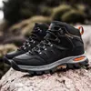 Novos Sapatos Casuais Masculinos de Cano Médio para Primavera, Botas de Trilha com Solado Grosso, Tênis Esportivos da Moda