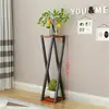 Suporte de Flores de Ferro para Varanda, Suporte de Flores Combinado de Dois Níveis para Piso Interno para Plantas Verdes, Suculentas e Plantas de Entrada