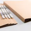 Carpeta de Reporte Plana Estilo Japonés de Papel Kraft con Cierre para Carpeta de Anillas Doble Agujero Almacenamiento de Archivos de Documentos Clasificación Encuadernación Personalizable