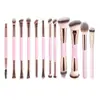 Set de Pinceles de Maquillaje Doble Cara Transfronterizo Europeo y Americano, Pincel para Base tipo Almohada, Pincel para Polvo de Rubor, Pincel de Maquillaje Color Café, Herramientas de Belleza