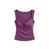 Camiseta sin mangas de tirantes pura, dulce, picante, sexy, anudada, para mujer, estilo básico, multicolor, versátil, ajustada, sin mangas cortas, para verano