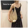 Bolso de Paja Estilo Vacaciones de Playa 2025 Nuevo Bolso de Hombro Bolso Tote de Paja de Verano Gran Capacidad Bolso Tejido Portátil