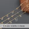 Venta Caliente Transfronteriza Estrella de Cinco Puntas/Cadena de Estrellas Chapado en Cobre 18K Cadena de Oro Real Pulsera Collar Material para Manualidades DIY