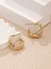 Pendientes de Moda Europea y Americana de Alta Gama, Simples y de Lujo, Pendientes Geométricos de Corazón Hueco, Clips para Orejas de Aleación