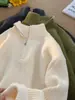 Directo de Fábrica Otoño/Invierno Tejidos Suelto Versátil Chaqueta Media Cremallera Suéter de Cuello Alto Estilo Perezoso de Alta Gama para Hombre