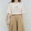 Camiseta coreana de estilo de cuello redondo y manga corta para mujer en verano, holgada, con estampado de plantas, de algodón blanco, ins super hot, top de media manga para estudiante