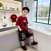 Conjunto de Ropa de Verano para Niños 2026 Nuevo Elegante Ropa de Verano para Bebé Conjunto de Dos Piezas de Manga Corta de Moda para Niños Celebridad de Internet