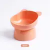 Comedero para Gatos Estilo Ins con Forma de Cara de Oso, Boca Inclinada y Patas Altas, Comedero para Gatos que Protege el Cuello, Comedero para Mascotas Antiderrames y Antisalpicaduras