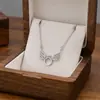 Comercio Exterior de Amazon Venta Caliente Collar de Acero de Titanio Temperamento Femenino Circonita Microincrustada Personalidad Cadena para Clavícula de Alto Sentido Colección Joyería