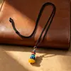 Pingente de Contas Mani Feito à Mão Ágata Natural e Lápis-lazúli Acessórios DIY Colar Estilo Étnico Design