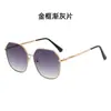 Gafas de Sol Europeas y Americanas de Gama Alta, Montura Grande, Anti-UV, Lentes Especiales Degradadas para Conducir, Gafas de Sol de Moda para Proteger del Sol