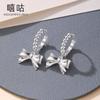 Pendientes Hee Goo E2201 S925 de plata con bonito lazo dulce y hebilla para mujer, ligeros, de lujo, elegantes, con diseño de nicho.