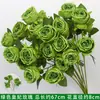 Rosas de Creme Simuladas de 3 Cabeças, Decoração de Fundo para Casamento, Arranjo de Flores para Guia de Estrada, Flores de Seda Estilo Europeu para Casamento, Flores Artificiais