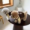 Roupas de Cachorro para Outono, Finas e Simples, Vestido Salopete com Bolso de Cachorrinho da Sorte, Cães Médios e Pequenos, Gatos, Roupas para Pets