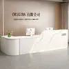 Mostrador de recepción de empresa de estilo chino nuevo, mostrador de recepción, caja registradora, mostrador de vestíbulo, escritorio de oficina pequeño, moderno y sencillo para tienda