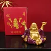 Fábrica Tubao Barriga Grande Buda Maitreya Giratório Yuanbao Moedas de Cobre Buda Risonho Mesa de Casa Liga de Zinco Ornamento de Atração de Riqueza