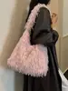 Bolso de Felpa Esponjoso Otoño/Invierno para Mujer 2026 Nuevo de Moda Tendencia Bolso de Hombro Único Gran Capacidad Popular El Más Vendido Bolso Tote de Piel