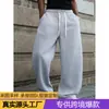 Calça esportiva casual masculina popular da TK para primavera e outono, tamanho europeu da Amazon, corte reto folgado, calça esportiva versátil de malha