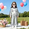Conjunto de Duas Peças com Laço para Meninas no Início do Outono Estilo Coreano Doce Conjunto Casual para Bebês Calças Largas Soltas para Crianças