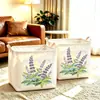 Cesta de almacenamiento para coche de estilo acuarela color lavanda, plegable y delgada, adecuada tanto para uso en coche como en casa