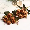 Flores artificiales Austin de 6 cabezas transfronterizas para decoración de hotel, hogar y casa de huéspedes, decoración de bodas, flores falsas