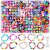 Venta transfronteriza de set de 24 compartimentos de cuentas de arcilla blanda para pulseras, collares y accesorios DIY para niños, directo del fabricante