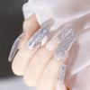 Manicura Transfronteriza Láser Cielo Estrellado Fragmentos Lentejuelas Asimétricas Oro y Plata Ultra-Delgado Joyería para Uñas de Fantasía Polvo Brillante Polvo de Pavo Real