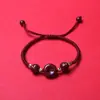 Pulseira com Fivela de Segurança Real de Cinábrio de Minério Natural Feminina 2024 Novo Estilo Pulseira para Namorada Aluno Corda Vermelha Casal