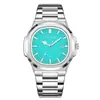 Nuevo Reloj para Hombre Cuadrado Retro Nautilus Alto Sentido Resistente al Agua Correa de Acero Simple Reloj de Cuarzo Nautilus