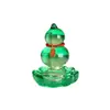 Enfeite de Cabaça Flor de Lótus de Cristal para Sorte e Riqueza, Lótus Pequeno com Base Giratória, Cabaça, Lótus de Vidro, Fábrica de Enfeites de Cabaça