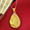 Collar Colgante de Pavo Real con Gota de Agua Estilo Palacio Chapado en Oro Adornos para el Cuello Colgante de Pavo Real Hueco Cadena de Clavícula Joyería Fabricante Venta al por Mayor