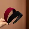 Diadema de Terciopelo Borgoña con Cabeza de Esponja Estilo Retro Coreano Diadema de Felpa Otoño e Invierno Nuevo Accesorio para el Cabello Diadema Ancha