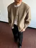 Suéter retro de peso pesado con cuello redondo estilo japonés, un cárdigan de punto holgado, casual, cálido y versátil para hombre, perfecto para principios de otoño