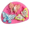 Molde de silicona para fondant, arcilla epoxi, yeso, decoración de pasteles, margarita, cereza, flor, mariposa, rosa, ciruela