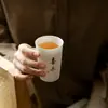 Dinastia Tang e Song Jade Argila Porcelana Branca Manuscrito Paz e Alegria Cerâmica Copo de Cola Xícara de Chá Doméstica Caneca Grande de Mão