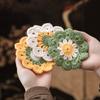 Fabricante Posavasos de Ganchillo de Lana para Taza de Té Flor Pequeña Almohadilla Aislante Tapete de Mesa Pequeño Fresco Simple Accesorios para Ceremonia del Té Individual