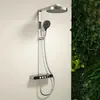 Juego de Ducha Completo para Baño Estante de Almacenamiento de Pared para Baño Termostático Digital de Presión de Agua Fría y Caliente
