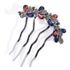Pente de Cabelo Vintage com Franjas de Strass de Pavão para Mulheres, Grampo Elegante, Pente para Inserir na Franja, Acessório de Cabelo, Preto Fosco
